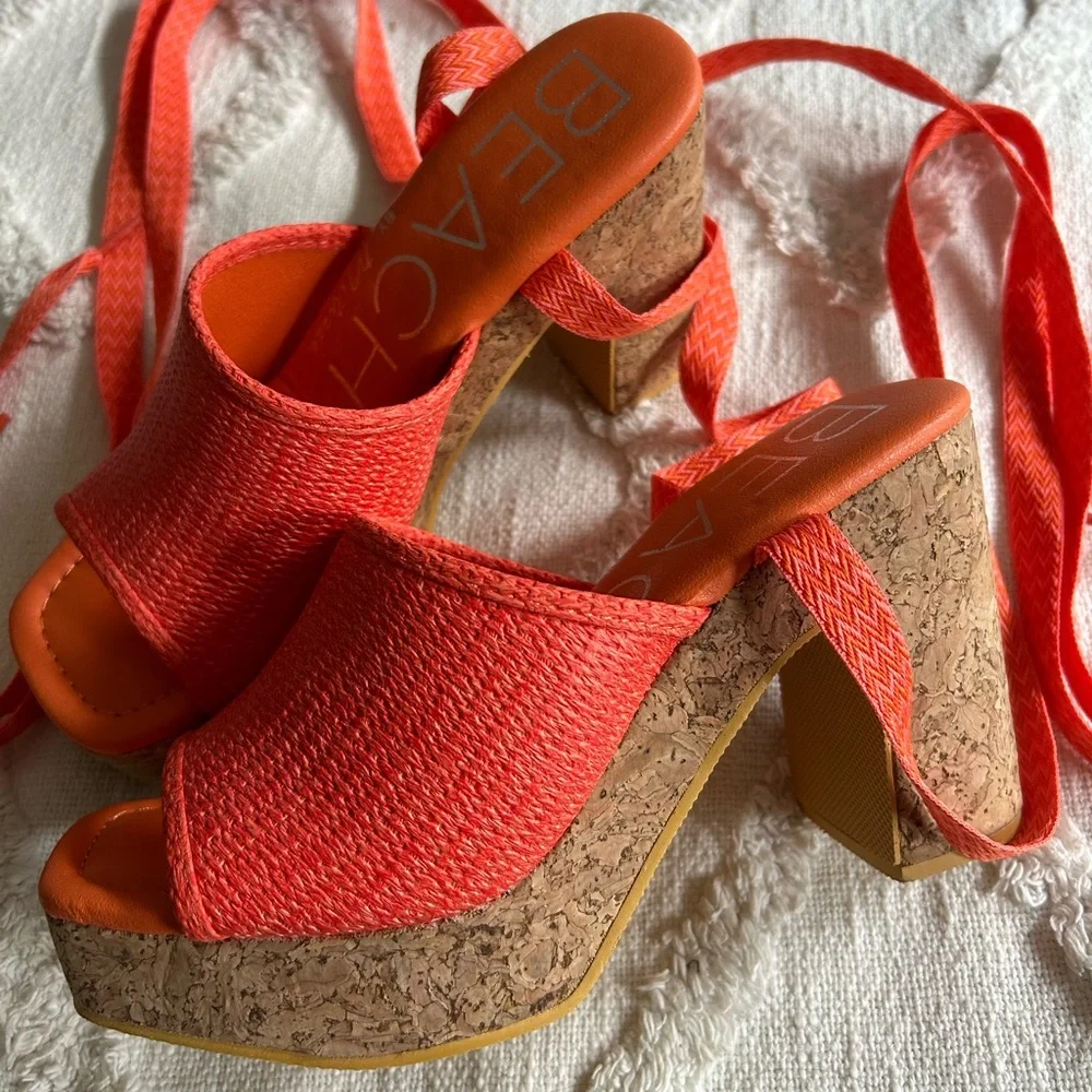 Anthropologie Matisse Coral Platform Sandals - Picture 2 of 7